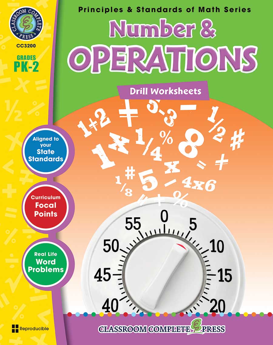 Number & Operations - Drill Sheets Gr. PK-2 - print book