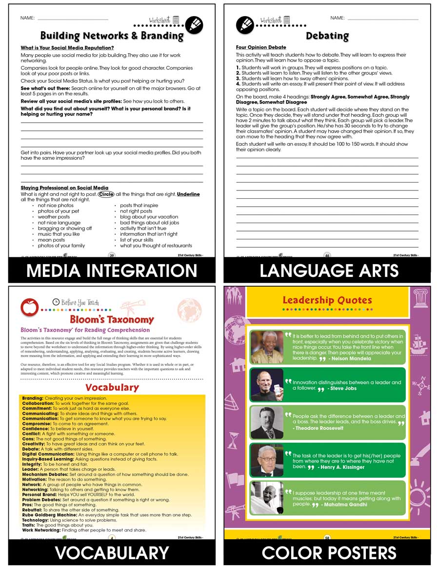21st Century Skills - Learning Communication & Teamwork Gr. 3-8+ - print book