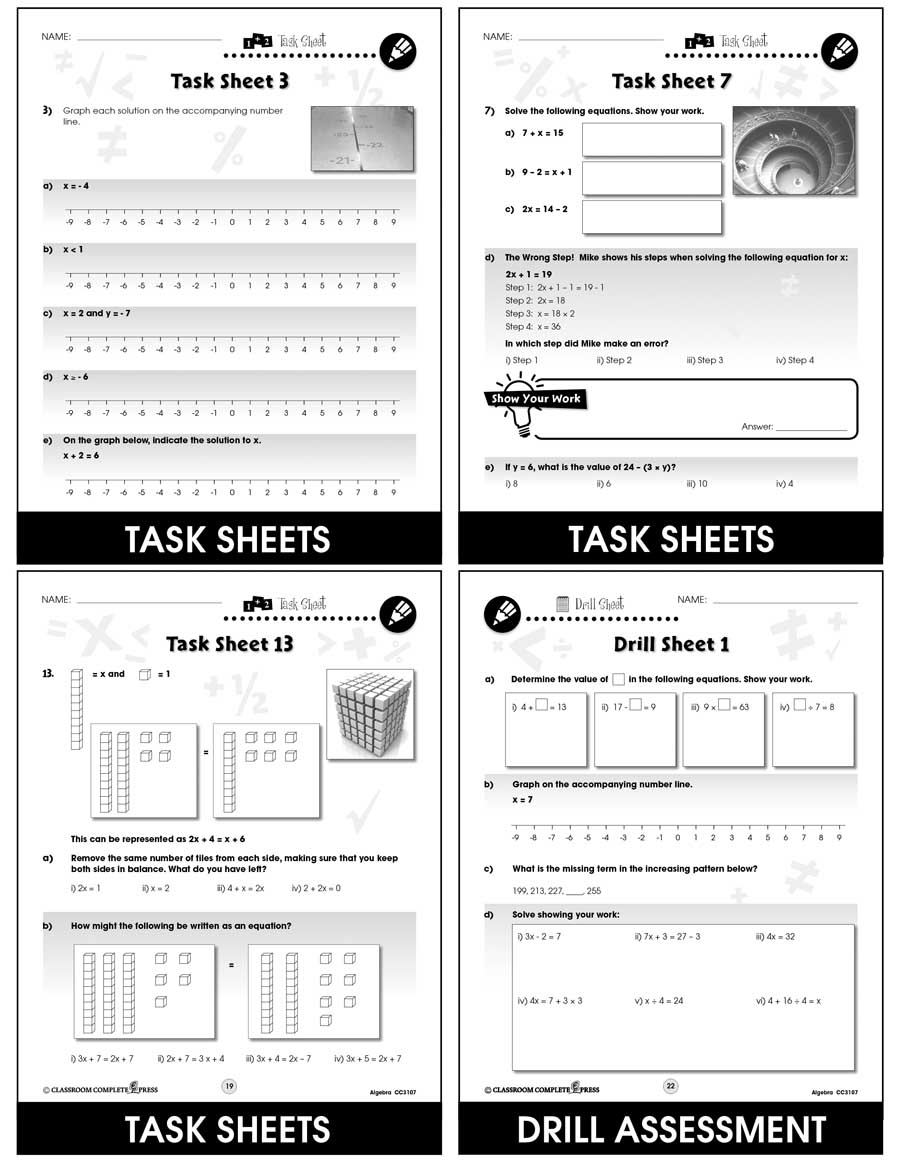 Algebra - Task Sheets Gr. 3-5 - eBook