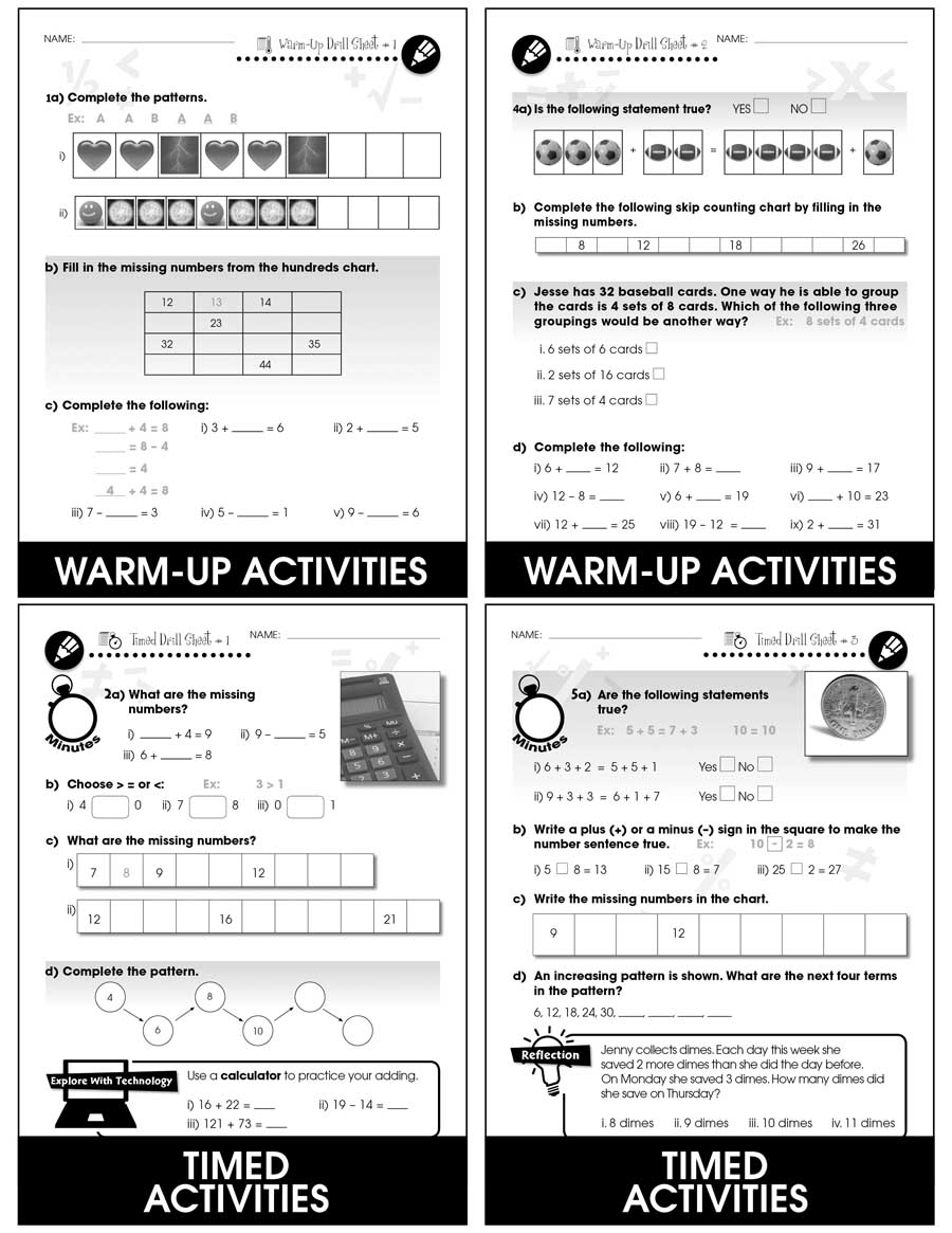 Algebra - Drill Sheets Gr. PK-2 - eBook