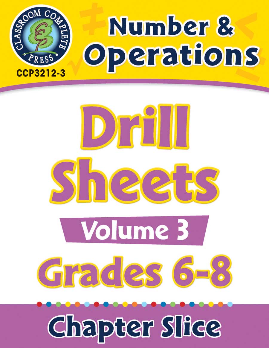Number & Operations - Drill Sheets Vol. 3 Gr. 6-8 - Chapter Slice eBook