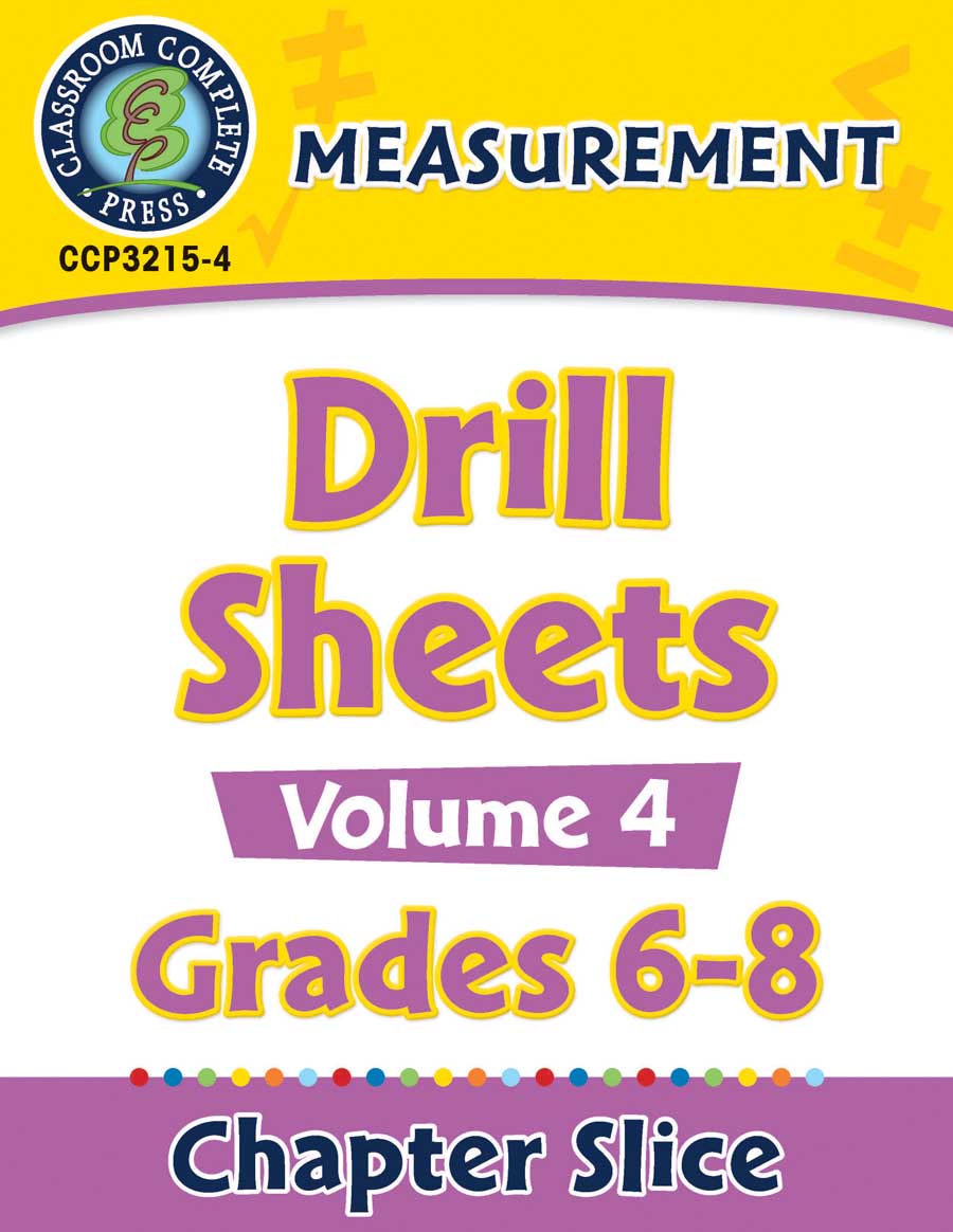 Measurement - Drill Sheets Vol. 4 Gr. 6-8 - Chapter Slice eBook