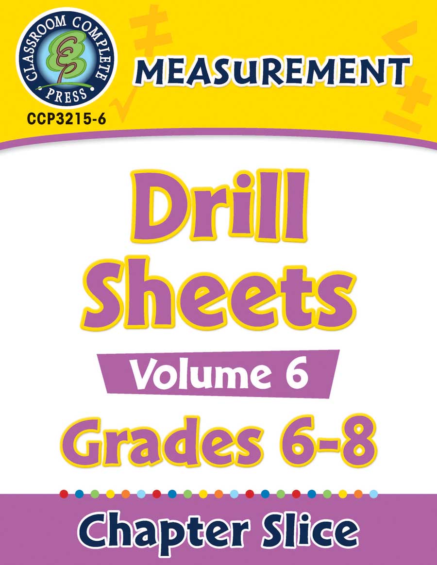 Measurement - Drill Sheets Vol. 6 Gr. 6-8 - Chapter Slice eBook