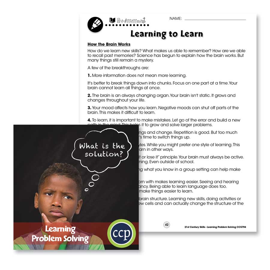Learning Problem Solving: How the Brain Works Gr. 3-8+ - WORKSHEETS - eBook
